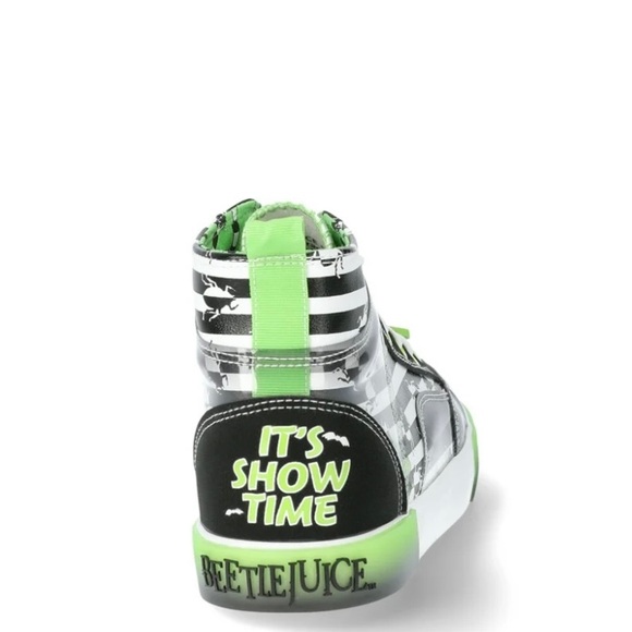 Beetle juice women’s High-Top Sneakers - Black and Green - Picture 2 of 5